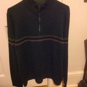 Ted Baker Men's Dark Gray 1/4 Zip Long Sleeve Sweater - X-Large (EU5) - Used